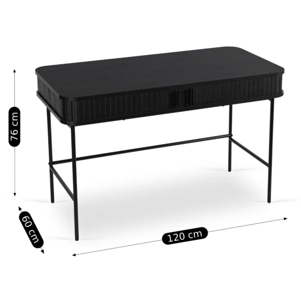 product-3047-4 Birou TRISH 120 cm canelat negru — Birouri
