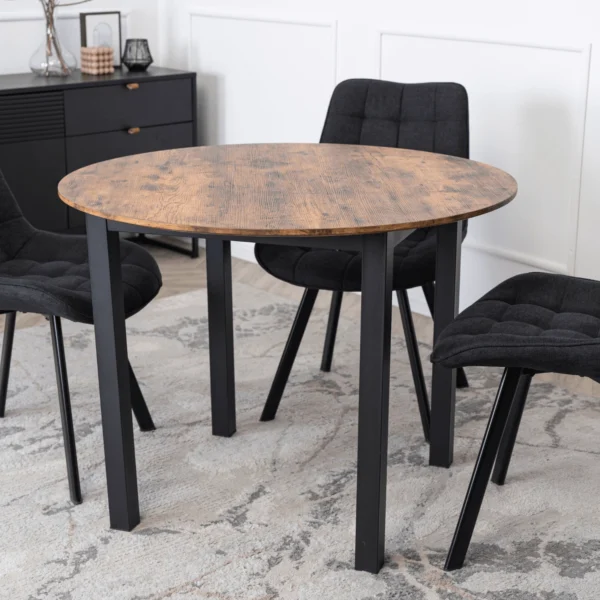 Masă TEO 100 cm Stejar rustic/Negru