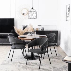 Scaun TINKA din catifea neagră