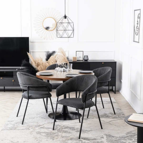 Scaun TINKA din catifea neagră