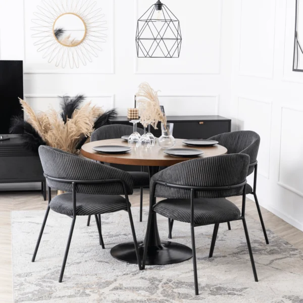 Scaun TINKA din catifea neagră