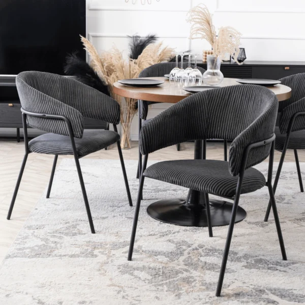 Scaun TINKA din catifea neagră