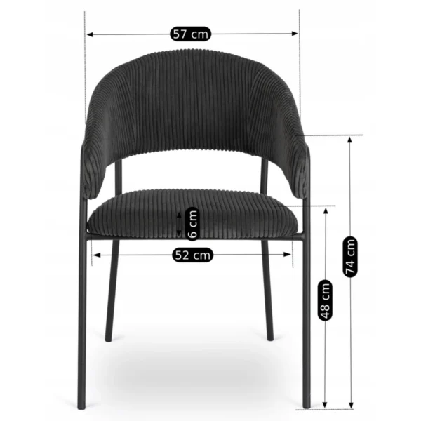 Scaun TINKA din catifea neagră