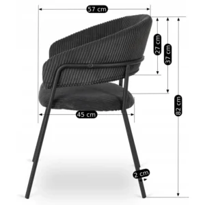 Scaun TINKA din catifea neagră