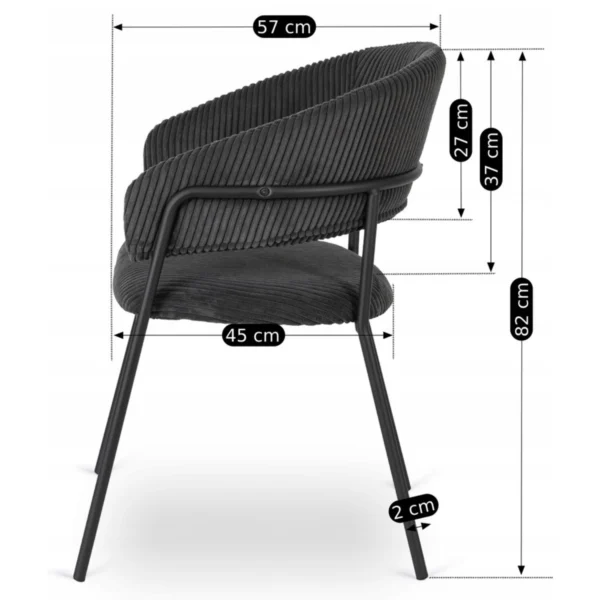 Scaun TINKA din catifea neagră