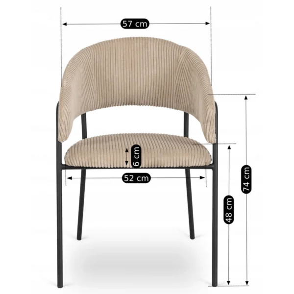 product-3059-8 Scaun din catifea bej TINKA