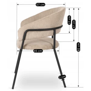 product-3059-9 Scaun din catifea bej TINKA