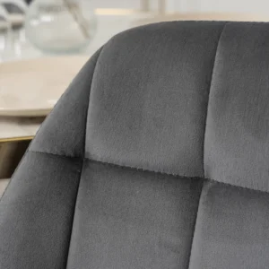 Scaun LUCKY Gri cu picioare aurii Velur