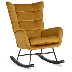 Scaun balansoar JACKSON din velur muștar