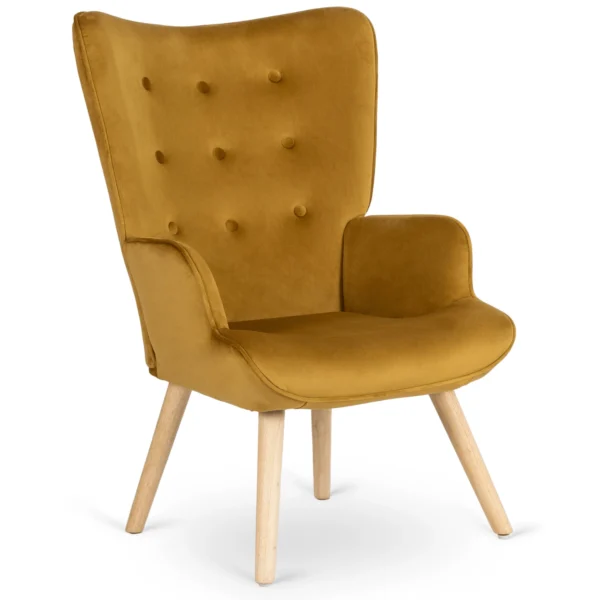 product-3063-1 Scaun LOZANO cu suport pentru picioare, velur muștar