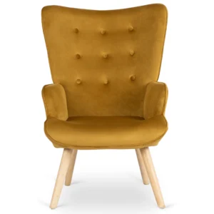 product-3063-2 Scaun LOZANO cu suport pentru picioare, velur muștar