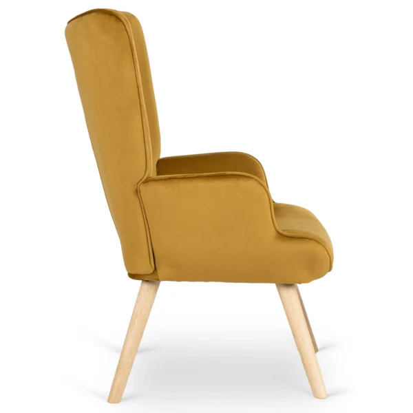 product-3063-4 Scaun LOZANO cu suport pentru picioare, velur muștar