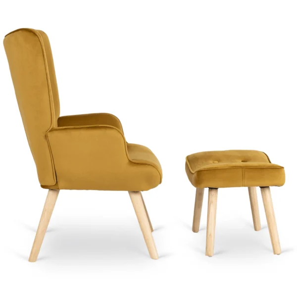 product-3063-6 Scaun LOZANO cu suport pentru picioare, velur muștar