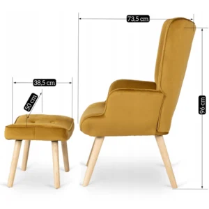 product-3063-9 Scaun LOZANO cu suport pentru picioare, velur muștar