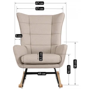 Scaun balansoar JACKSON Bej/Stejar Țesătură