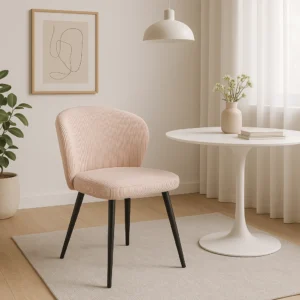 Scaun HAILEY din catifea roz