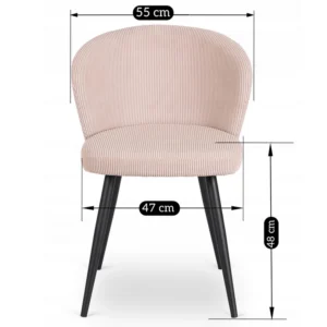 Scaun HAILEY din catifea roz