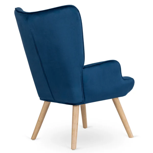 product-3067-3 Fotoliu de relaxare LOZANO cu suport pentru picioare, albastru închis, din catifea — Fotolii cu taburet
