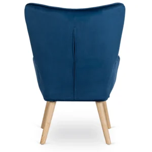 product-3067-4 Fotoliu de relaxare LOZANO cu suport pentru picioare, albastru închis, din catifea — Fotolii cu taburet