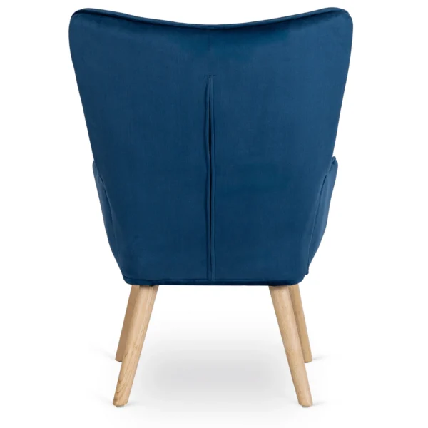 product-3067-4 Fotoliu de relaxare LOZANO cu suport pentru picioare, albastru închis, din catifea — Fotolii cu taburet