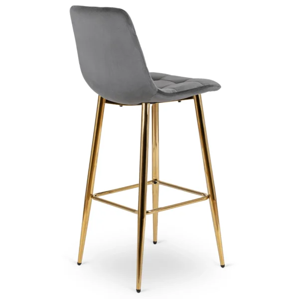 Scaun de bar ARIEL din velur gri