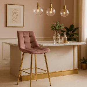 Hocker ARIEL Velur roz — MOBILA