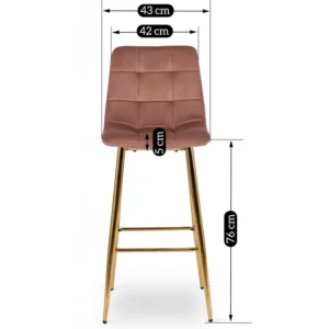 Hocker ARIEL Velur roz — MOBILA