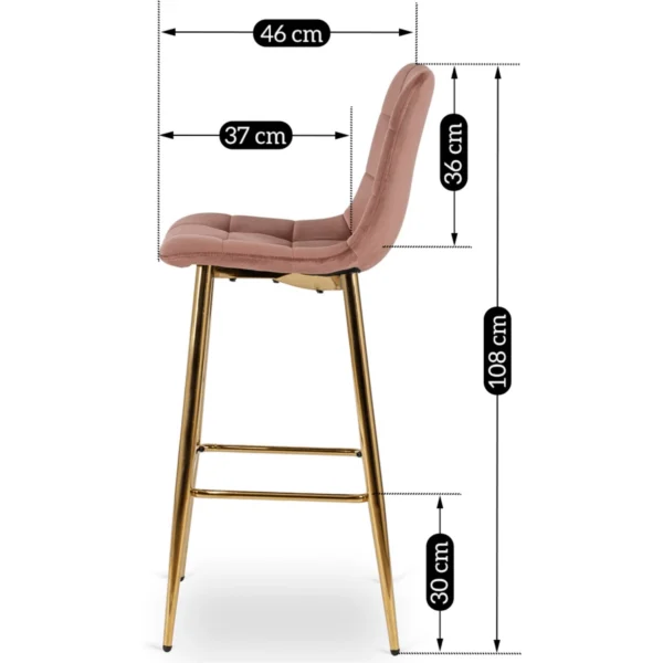 Hocker ARIEL Velur roz — MOBILA