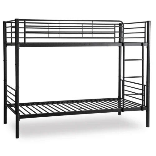 Pat supraetajat RODEZ 90x200 pentru copii, negru