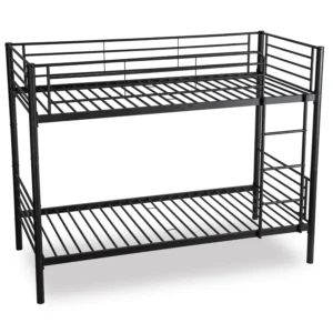 Pat supraetajat RODEZ 90x200 pentru copii, negru