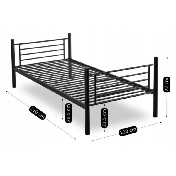 Pat supraetajat RODEZ 90x200 pentru copii, negru