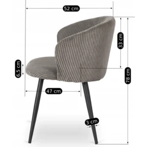 product-3074-9 Scaun TAYLOR din catifea gri