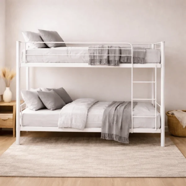 Pat supraetajat RODEZ 90x200 pentru copii, alb