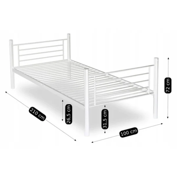 Pat supraetajat RODEZ 90x200 pentru copii, alb