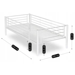 Pat supraetajat RODEZ 90x200 pentru copii, alb