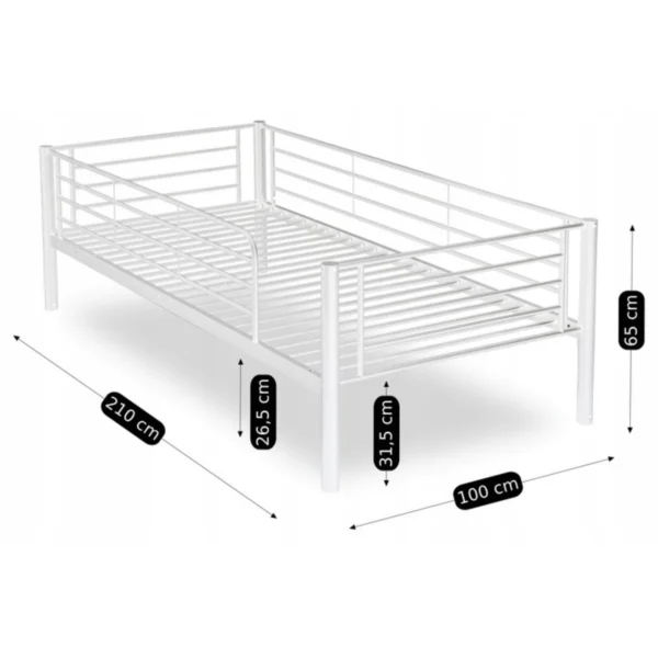 Pat supraetajat RODEZ 90x200 pentru copii, alb