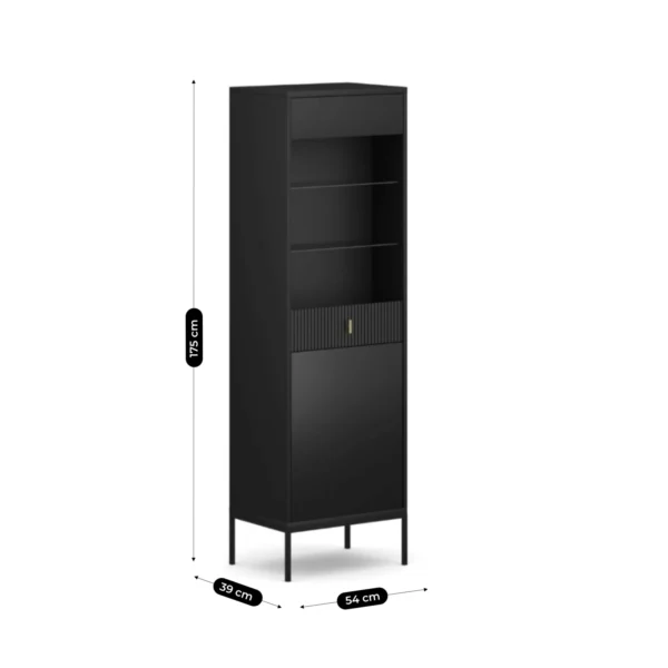 product-3083-6 Vitrină din sticlă neagră cu caneluri MARCOS