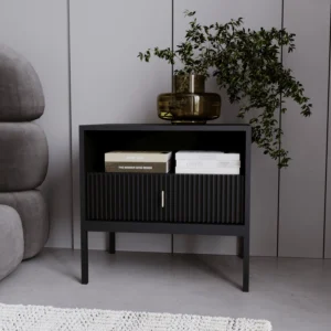 Noptieră MARCOS, canelată, negru