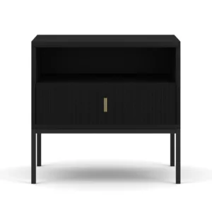 Noptieră MARCOS, canelată, negru