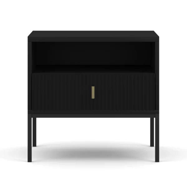 Noptieră MARCOS, canelată, negru