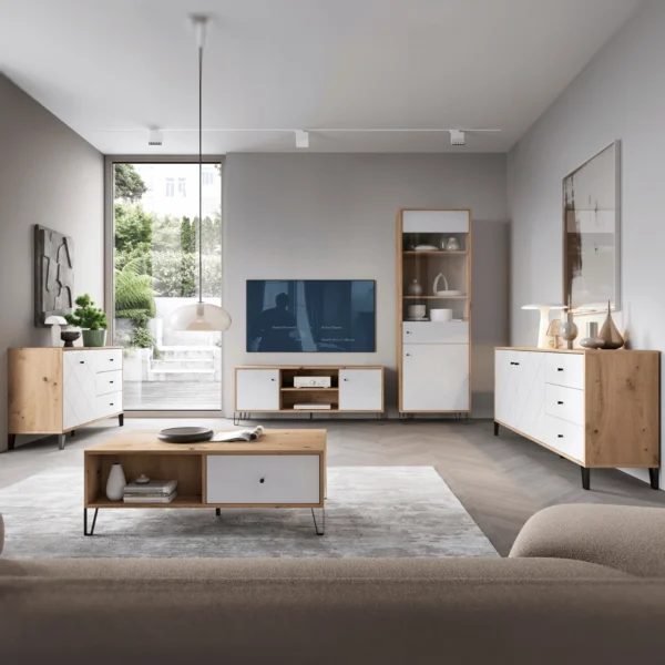 Comodă BACARDI 183 cm Stejar Artisan/Alb