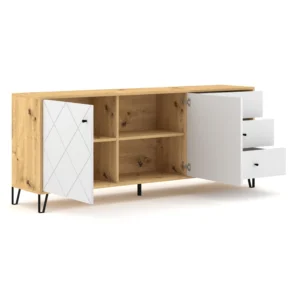 Comodă BACARDI 183 cm Stejar Artisan/Alb