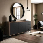 product-3088-0 Comodă cu sertare HUDSON 98 cm Stejar/Negru — Comode