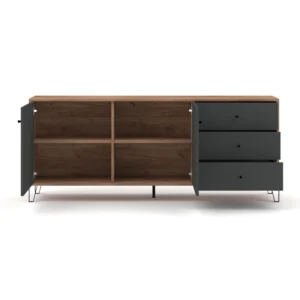 Comodă BACARDI, 183 cm, stejar Craft Tobacco/grafit