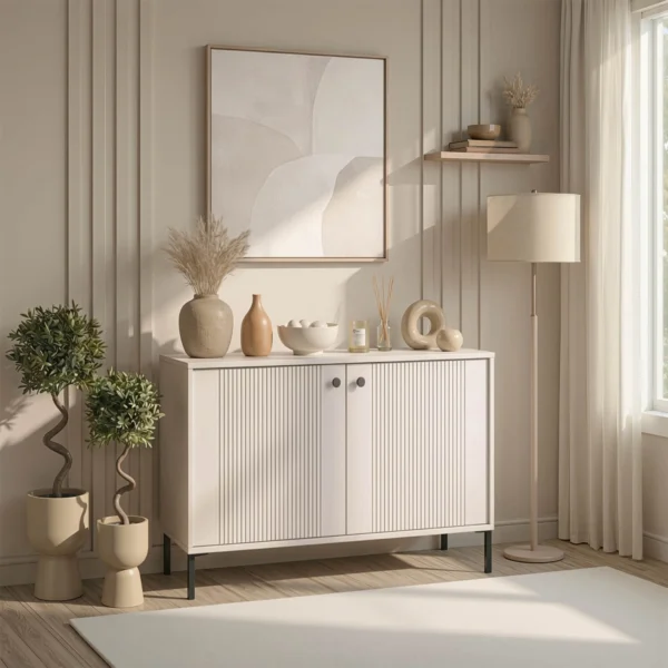 Comodă SOFT, 104 cm, două uși, canelată, Kashmir