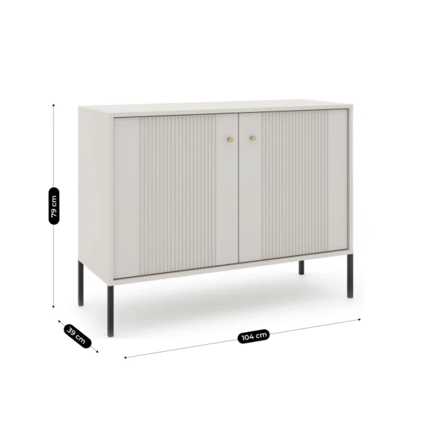 Comodă SOFT, 104 cm, două uși, canelată, Kashmir