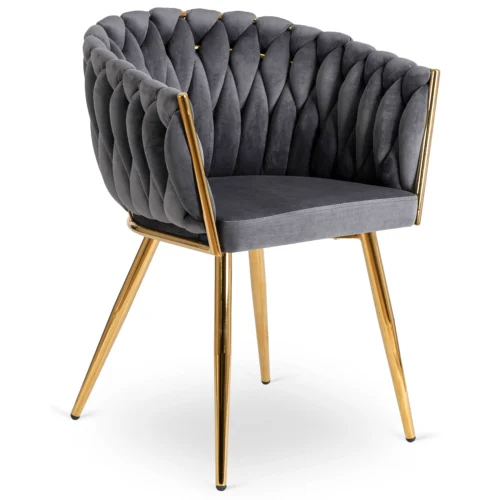 Scaun din velur țesut gri CAPI