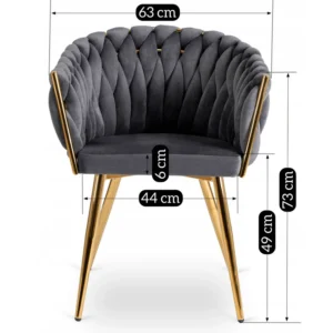 product-3094-8 Scaun CAPI Gri Velur împletit — MOBILA
