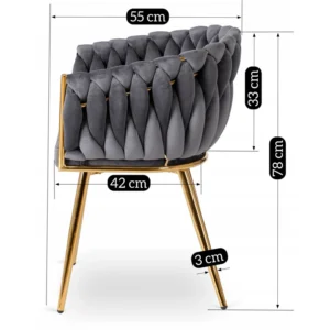 product-3094-9 Scaun CAPI Gri Velur împletit — MOBILA