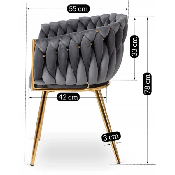 product-3094-9 Scaun CAPI Gri Velur împletit — MOBILA